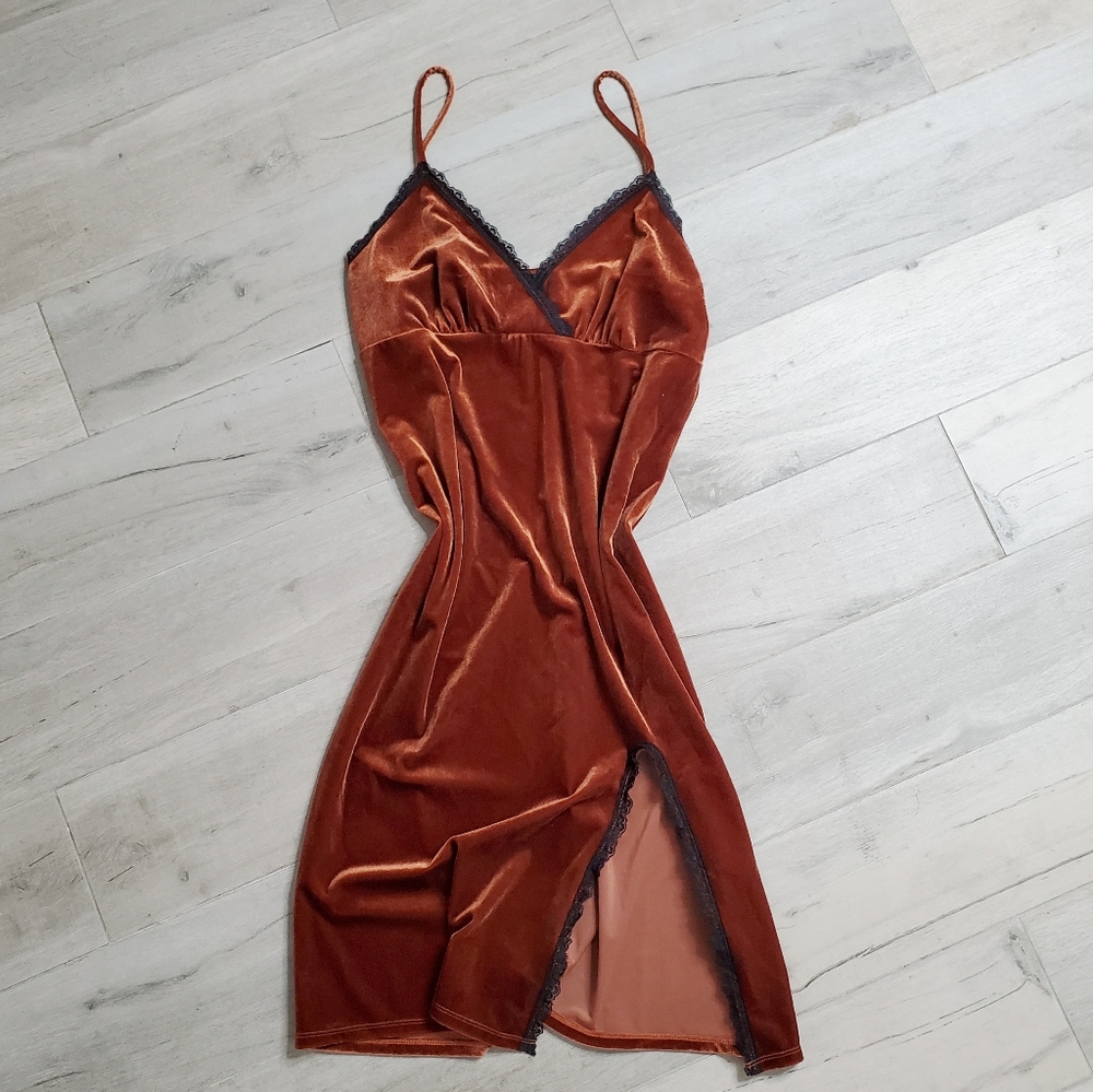 Velvet Dress, black and Brown